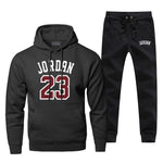 Jordan 23 Print Men's Full Suit Tracksuit Fashion Brand Man Track Suit Casual Thermo Underwear Fleece Winter Hip Hop Streetwear