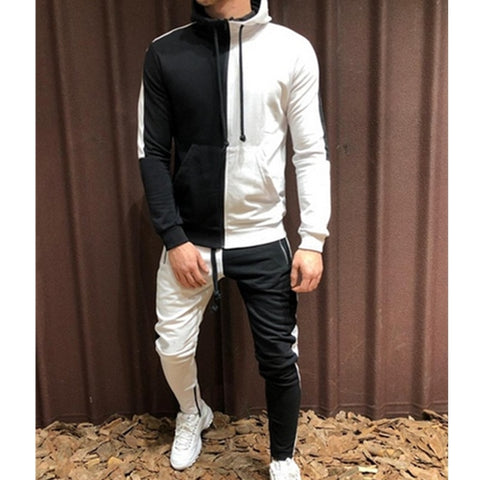 HIRIGIN Autumn Casual  Men's Tracksuits Sets Zipper Hoodies Slim Fit Tops Pants Man Pullover Sweatshirt Long Pants