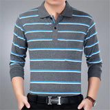 2017 brand men fashion Casual solid polo shirt  clothing autumn winter new men polo High quality long sleeves striped polo shirt