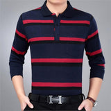 2017 brand men fashion Casual solid polo shirt  clothing autumn winter new men polo High quality long sleeves striped polo shirt