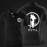 2018 Casual Polo Shirts Men Funny Print Dragon Ball Goku Black Polo Cotton Short Sleeve Mens Designer Polos Homme XXXL Poloshirt