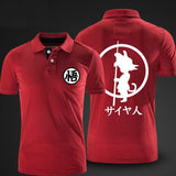 2018 Casual Polo Shirts Men Funny Print Dragon Ball Goku Black Polo Cotton Short Sleeve Mens Designer Polos Homme XXXL Poloshirt