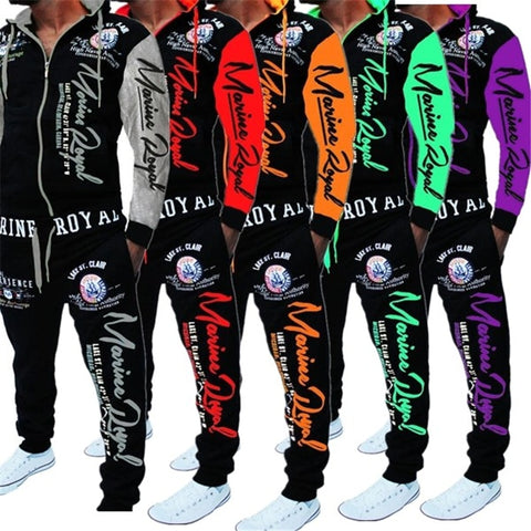 ZOGAA Mens Matching Set Two Piece Set Men Sweatsuit Casual Sportswear Hoodies Sweatshirt and Pants Sets Letter Printed Tracksuit