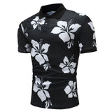 2018 New Summer Cotton Polo Shirt Men Short Sleeve Casual Polo Floral Soft Camisa Polo Shirt Tops For Men Brand Tops&Tees XXXL