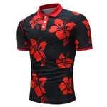 2018 New Summer Cotton Polo Shirt Men Short Sleeve Casual Polo Floral Soft Camisa Polo Shirt Tops For Men Brand Tops&Tees XXXL