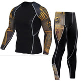 3D Teen Wolf Clothing Winter Thermal Underwear  Men MMA Compression Crossfit Shirts Clothing Men's Fitness Leggings T-Shirt Set