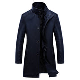 New Luxury Trench Leather Coat Mens Single breasted Business Casual Leather Jacket Male Black Long PU Coat Big Size 4XL